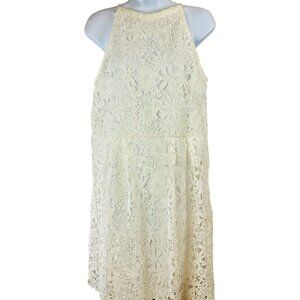 Zara White Floral Lace Sleeveless Dress – Size M – NWOT